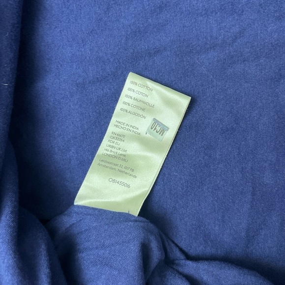 Free People Apricot Rose Dress Size Medium Living Indigo Eyelet Puff Sleeve NWT - Picture 12 of 16